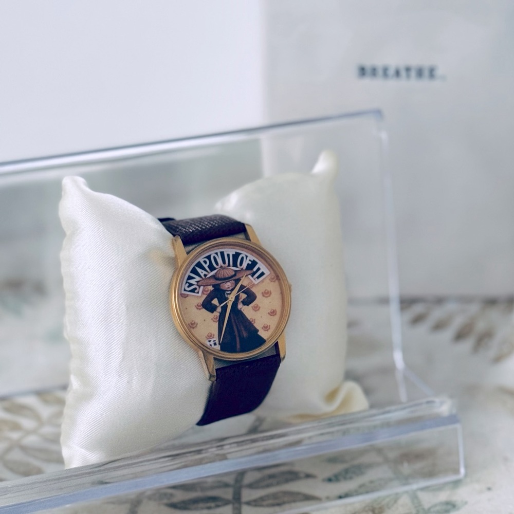Mary Engelbreit Watch “Snap Out of It” with Genuine Leather Strap